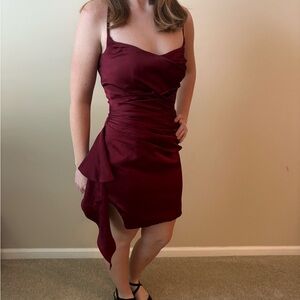 Elegant Burgundy Dress